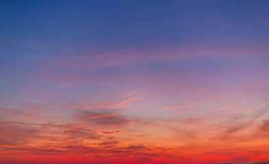 Majestic real sunrise sundown sky background with gentle colorful clouds,Celestial World concept:Sunset / sunrise with clouds
