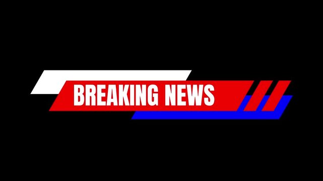 Animated Breaking News icon background, logo symbol, social media, transparent background