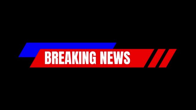 Animated Breaking News icon background, logo symbol, social media, transparent background