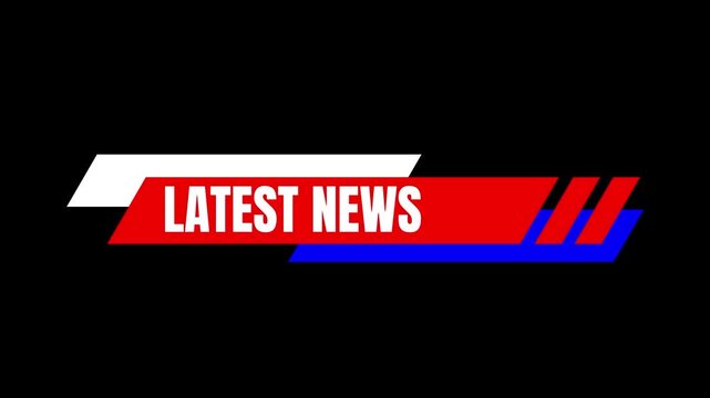 Animated latest news icon background, logo symbol, social media, transparent background