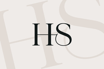HS or SH letter logo icon design. Classic style luxury initials monogram.