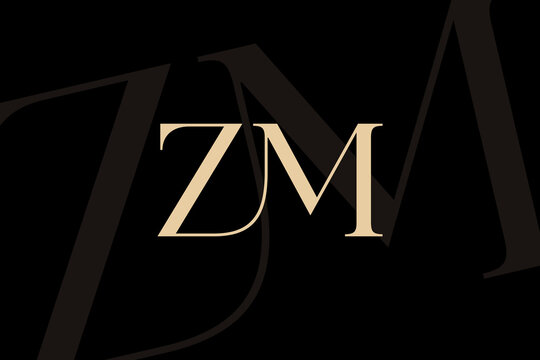 ZM or MZ letter logo icon design. Classic style luxury initials monogram.