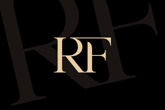 RF or FR letter logo icon design. Classic style luxury initials monogram.