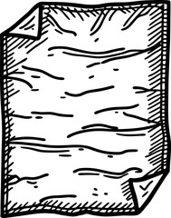 Obraz premium blank crumpled sheet of paper hand drawn wrinkled page with sketchy outline and textured folds