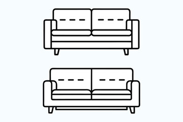 Minimal Sofa Line Icon Vector Illustration
