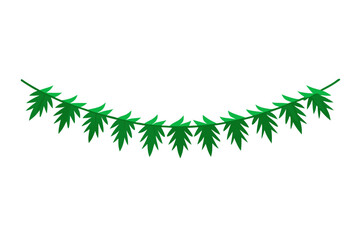 Fototapeta premium Illustration of a green leafy vine on a white background