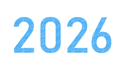 technology style illustration of number 2026, new year vector on transparent background 