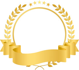 Golden Laurel Wreath with Ribbon Banner