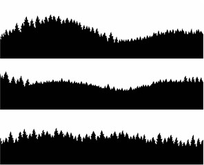 Set of mountains silhouettes ...