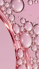 Hyaluronic Acid or Collagen Serum Texture with Floating Bubbles