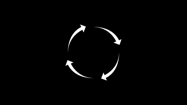 Continuous loop cycle icon video animation