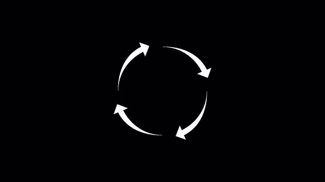 Continuous loop cycle icon video animation