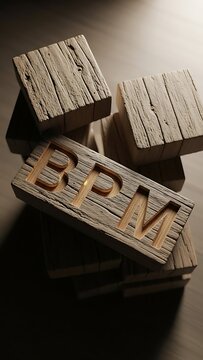 Wooden Blocks with BSD Lettering Isolated on Transparent Background