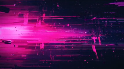 Abstract digital background featuring a vibrant pink light stream crossing a dark computational space, representing data transmission, modern technology, and cybernetic effects