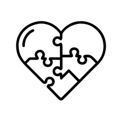 Obraz premium Heart made of puzzle pieces jigsaw love symbol