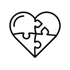 Heart shaped puzzle pieces jigsaw