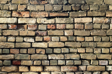 old brown brick wall close-up