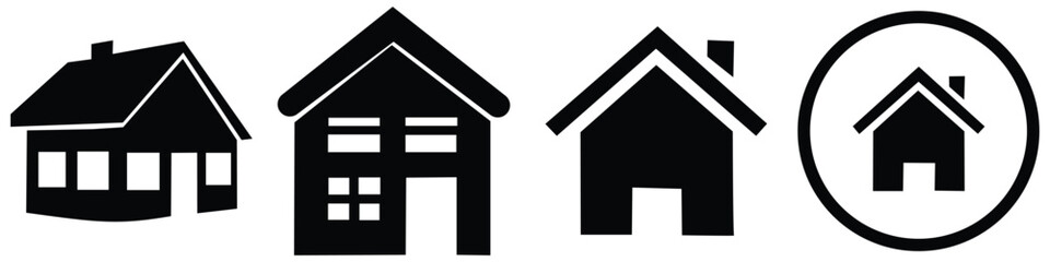 Vector set of house thin line icons. 