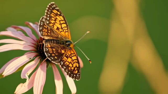 Golden Hour Butterfly on Echinacea