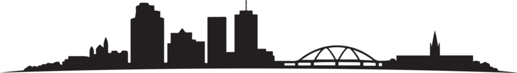 Saskatoon Skyline Canada. design Vector black silhouette