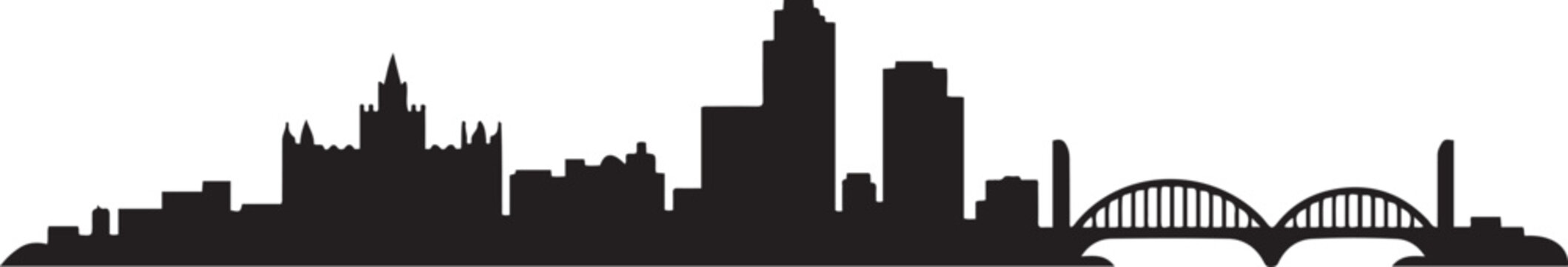 Saskatoon Skyline Canada. design Vector black silhouette