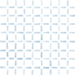 青い手描きチョークタッチのチェック柄イラスト　Adobe Illustrator ArtworkWeb