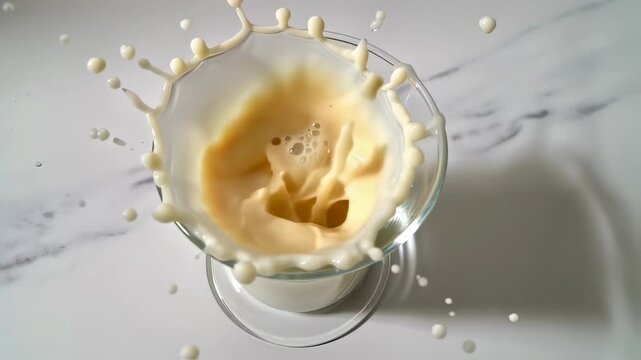 Creamy Milk Splash Pour in Glass
