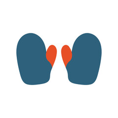 Stylized Kidney and Adrenal Gland Icon in Blue and Orange on White Background