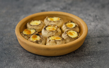 Baked Mushrooms with Melted Sulguni Cheese