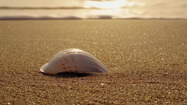Golden Pearl Shell on Sand