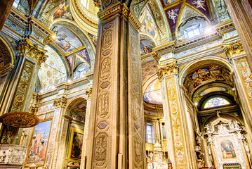 Savona, Italy; July 20, 2025: Interior of the Cathedral of Savona, also known as the Cathedral of Our Lady of the Assumption