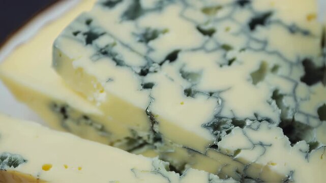 Extreme Macro Gorgonzola Cheese Texture