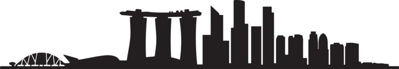 Minimalist Pasir Ris Skyline. design Vector black silhouette © Mofazzelh