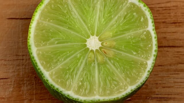 Fresh Lime Slice Top Down Macro