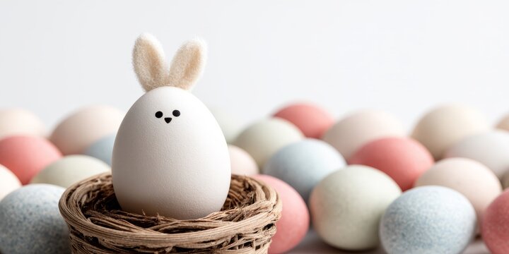 Springtime Pattern: Polka-Dotted Colorful Easter Eggs Flat Lay