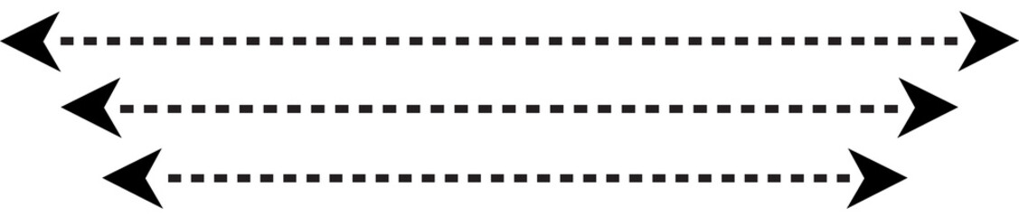 dotted arrow path with curved direction flow on transparent  background