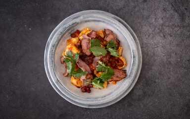 Fluffy Belgian Omelette with Crispy Bacon