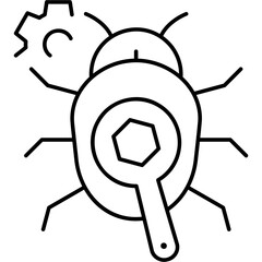 Line Art Bug Solution Icon