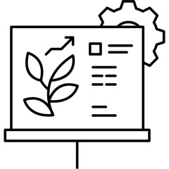 Line Art Growth Plan Icon