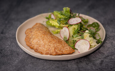 Crispy Meat Cheburek with Herbs
