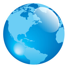 World globes maps  Europe, Asia, North and South America, Oceania, Africa globe maps. Earth globe icons isolated on blue background. Vector illustration.