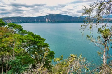 Scenic view of Lake Chala on the Kenya Tanzania border, Voi, Kenya 