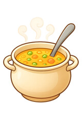 vegetable soup in a pot