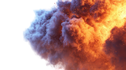Colorful fire explosion with glowing highlights high resolution on transparent background