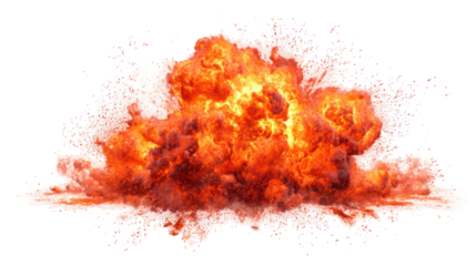 Colorful fire explosion with glowing highlights high resolution on transparent background