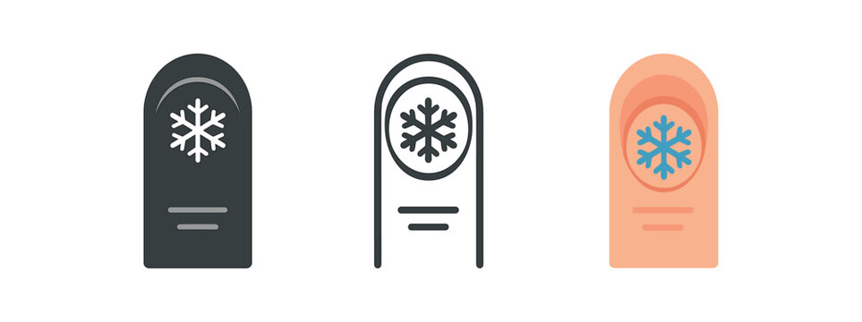 cryosurgery close up fingertip wart with snowflake over center