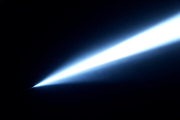 Bright Blue Beam of Light in Dark Space