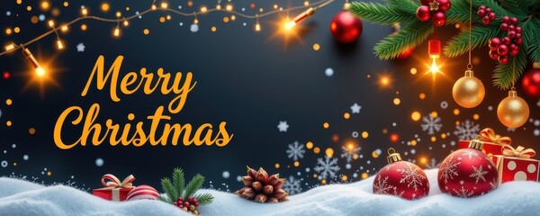 Merry christmas celebration a joyful traditional festival of happy lights and cultural banners