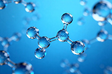 Molecular Structure of Water Molecule H₂O