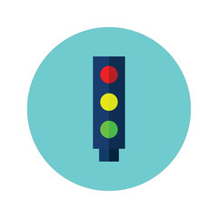 Traffic lights vector icon with red, yellow, and green signals 